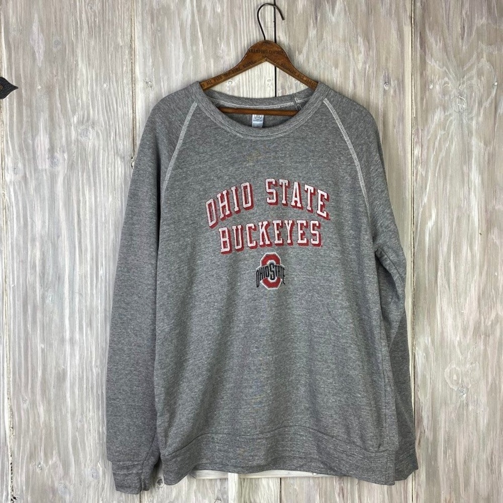Ohio State Buckeyes Gray Crewneck Sweatshirt Adult‎ L Alternative Apparel NCAA